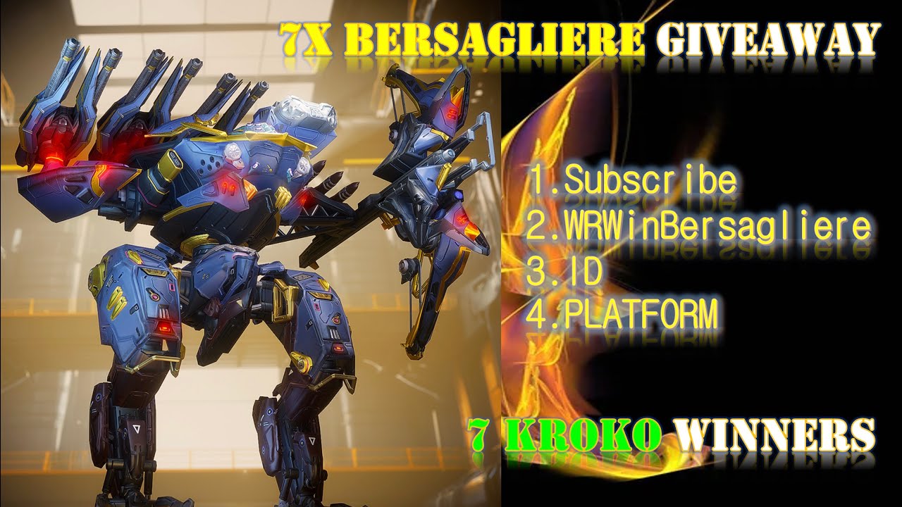War Robots | 7X Bersagliere Giveaway + 7 Kroko Winners | WR