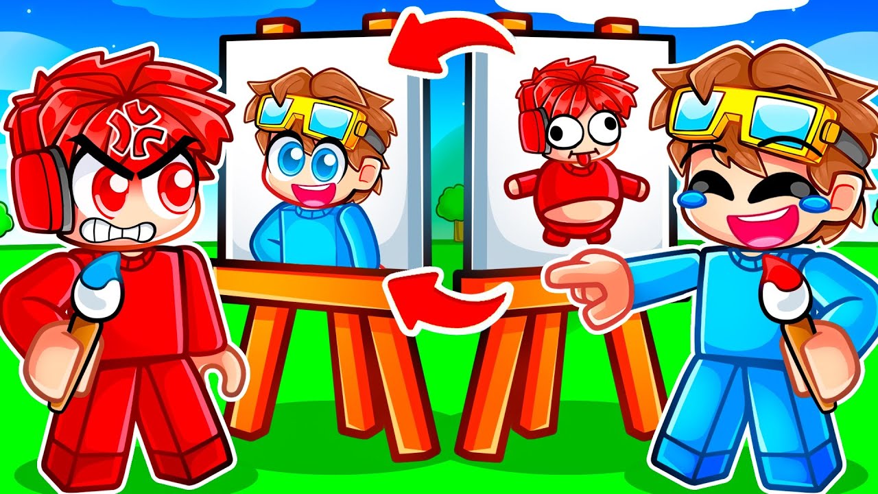 СКОРОСТНОЙ РИСОВАНИЕ, но в Roblox наши рисунки меняются!