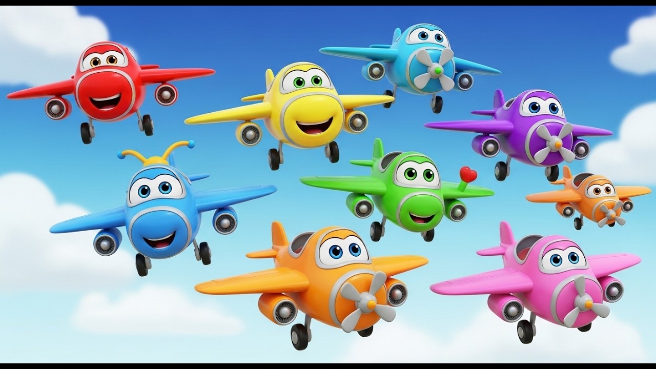 Seven Little Toy Planes Zoom Zoom Zoom | Airplane Song & Counting for Kids