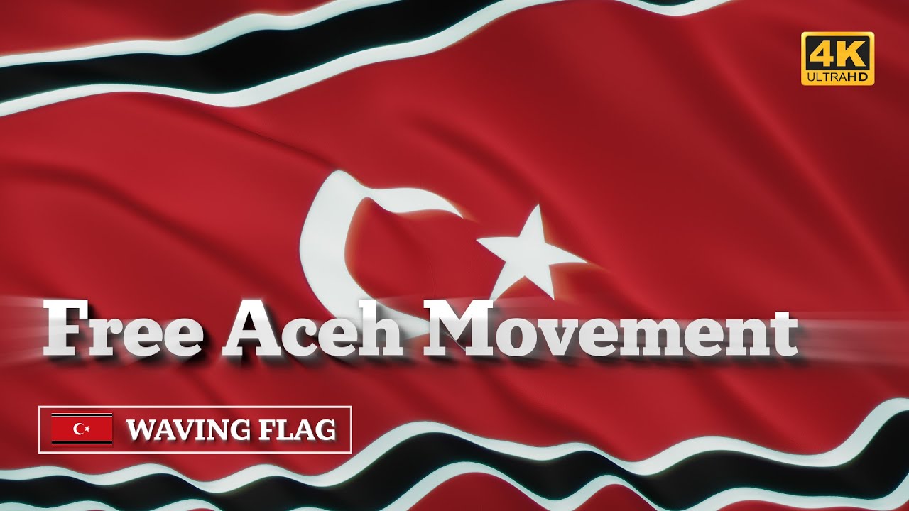 Free Aceh Movement Waving Flag  /  Свободный Ачех. Развевающийся флаг [4K]