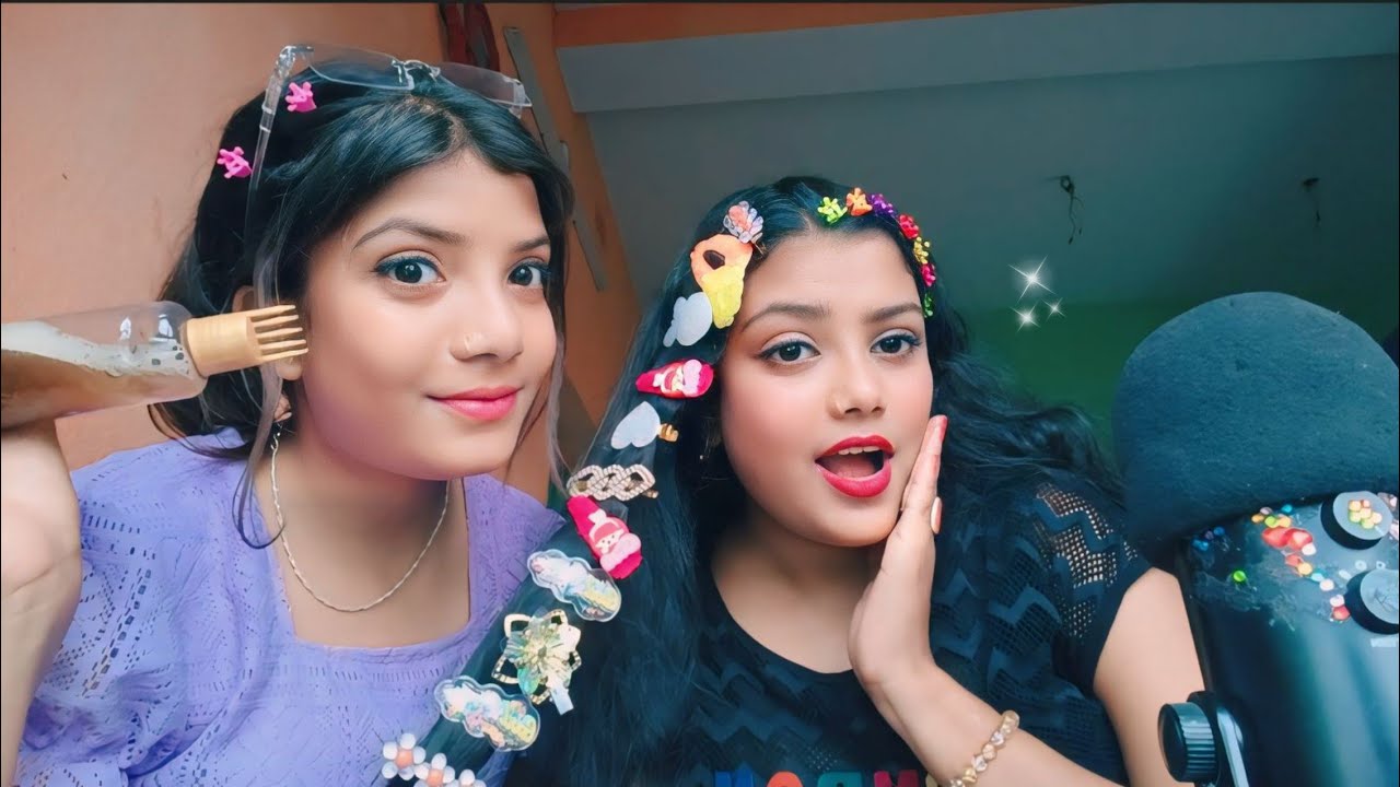 ASMR | Sister Doing My Hair Play And Clipping My Hair |