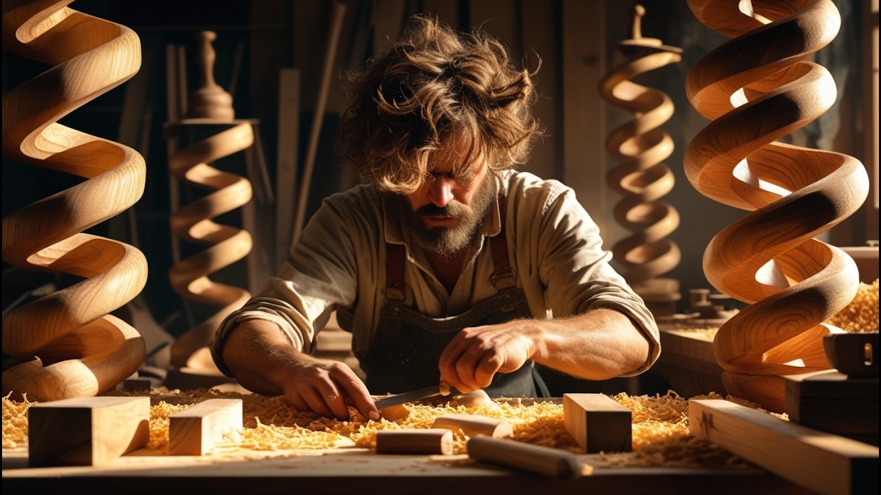 Unexpected Wood Processing Skills for Spiral Designs - Twisted Wood Craftsmanship