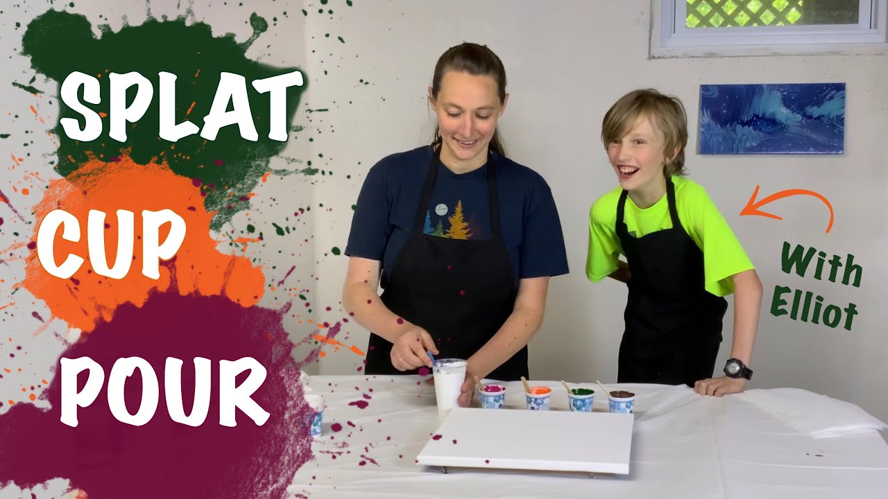 A SPLAT Cup Pour! 💥 Throwing Paint In This Crazy Acrylic Pour Technique