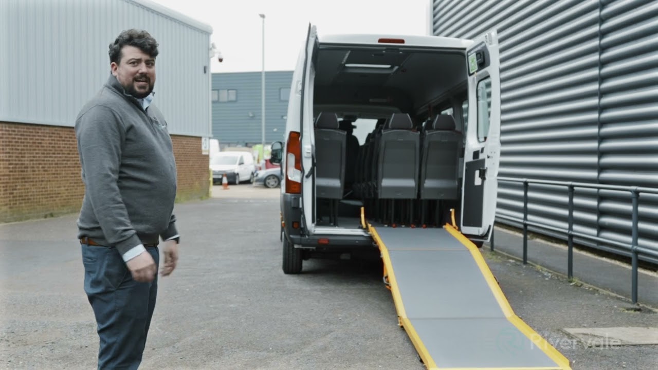 Using a minibus wheelchair ramp on a 17-seat Peugeot Boxer L4 H2 Professional