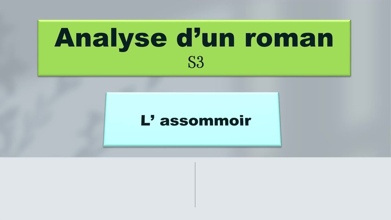 Analyse de Roman s3 l’assommoir