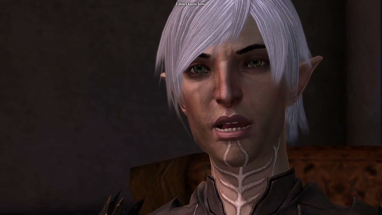DA2 Fem Hawke talks with Fenris after Deep Roads Expedition