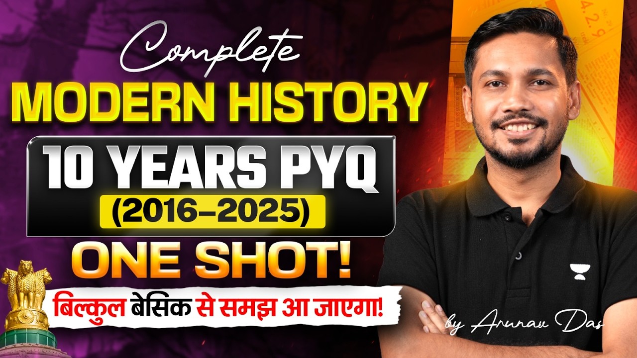 Complete Modern History PYQ: 10 Years UPSC Prelims Analysis (2016–2025) | One Shot Revision 2026