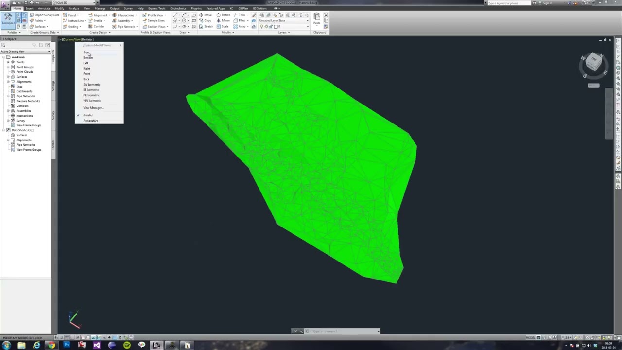 Novapoint Geosuite -  Inl&auml;sning av markyta till l&auml;ngdprofil i Civil3D