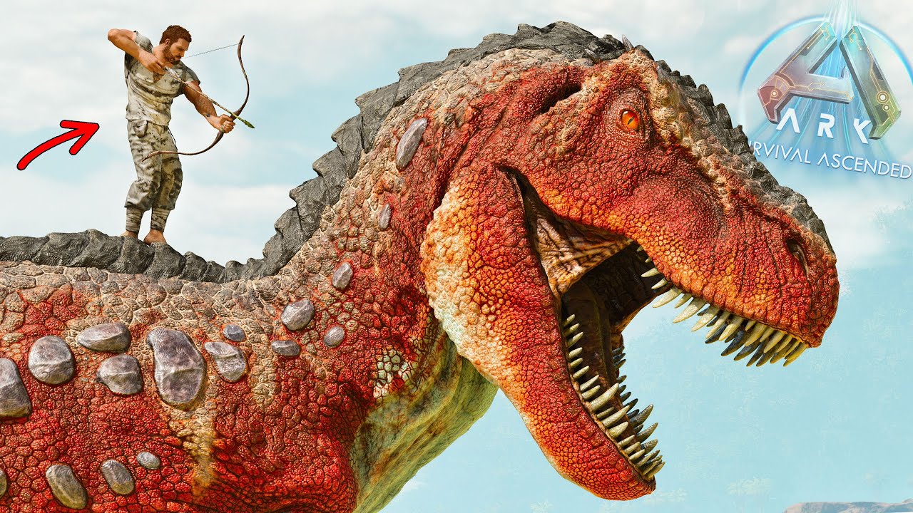 CAZO AL REY! NUEVO ARK ASCENDED Y MI PRIMER DINOSAURIO TIRANOSAURIO REX! juego dinosaurios mejorado