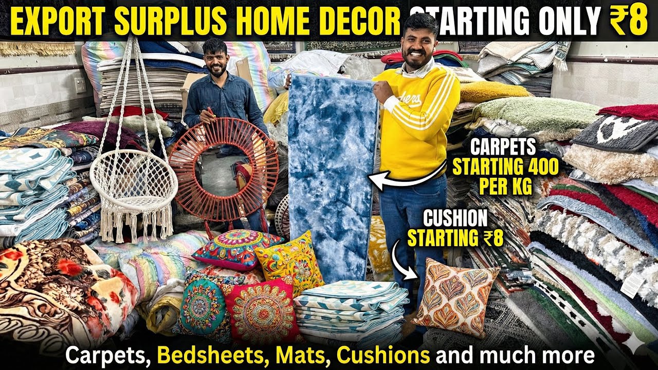 Cheapest Export Surplus Home Decor Collection | Starting Only ₹8 #homedecor #carpets #swings