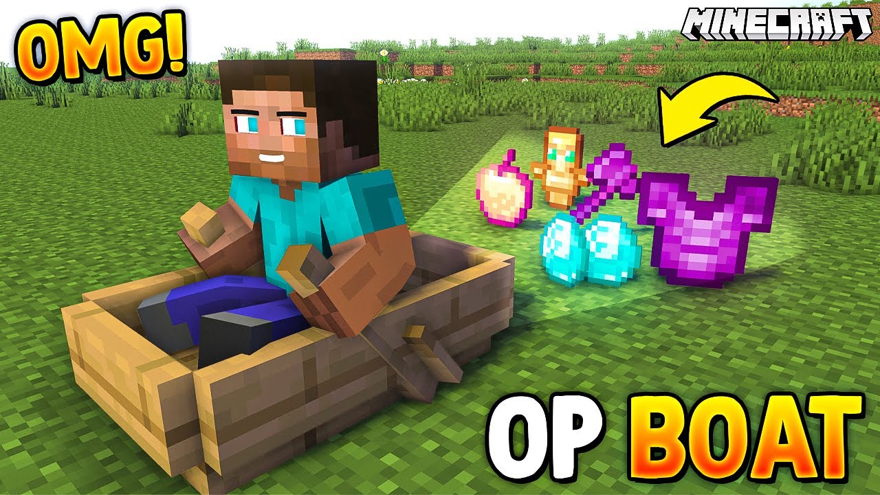 Minecraft But Boat gives OP LOOT...