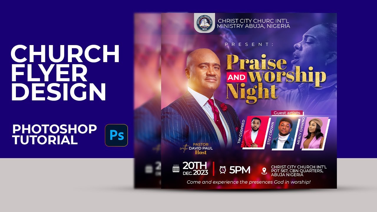 PSD FREE DOWNLOAD, WATCH THE VIDEO COMPLETE TO FIND THE PASSWORD | PRAISE AND WORSHIP NIGHT FLYER