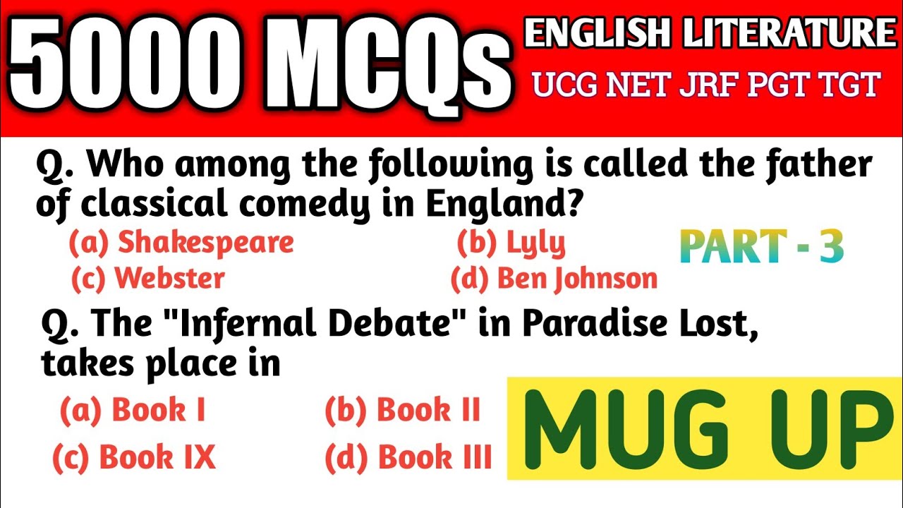 MCQs of English Literature Part 3 |english literature ugc net study material with Avadhesh sir
