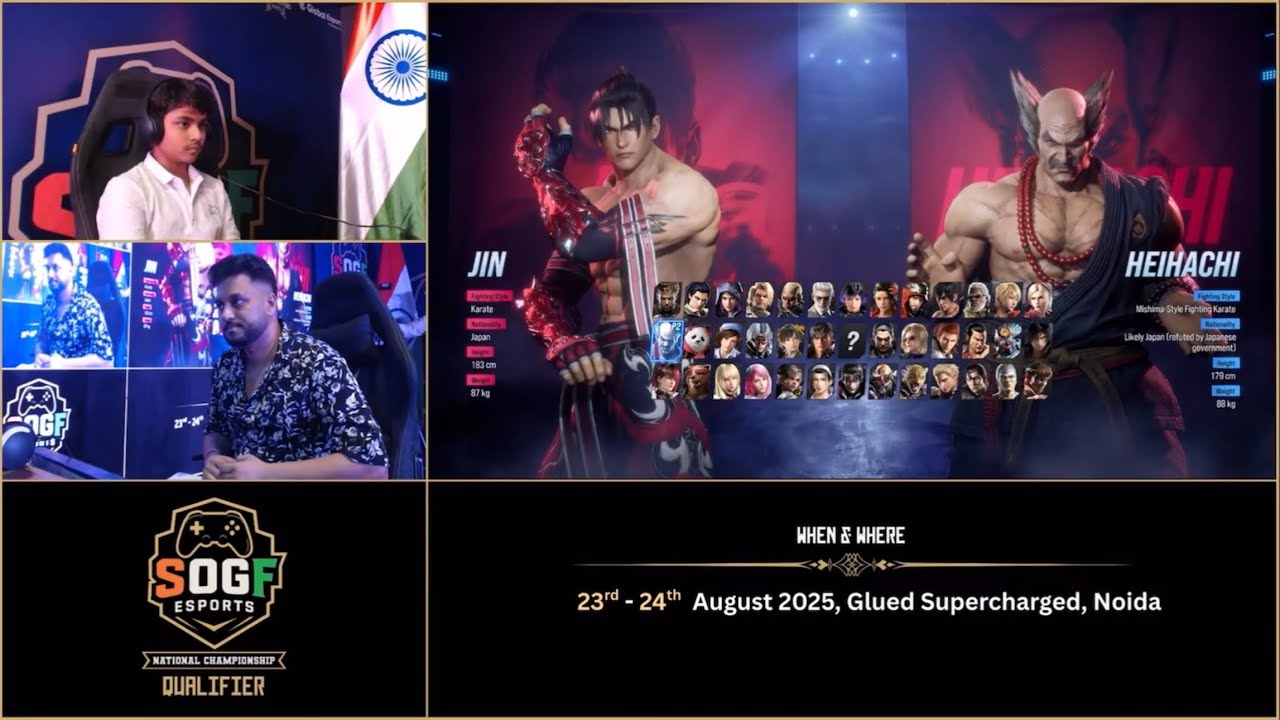 Ryan Sharma (Jin) VS Rohit Jain (Heihachi / Anna) SOGF eSports National ChampionShip @YoddhaaGaming 
