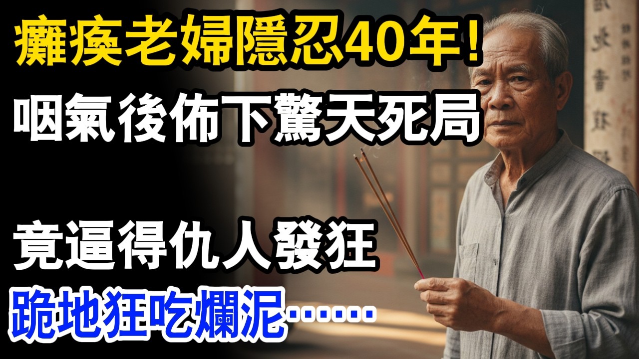 最高明的復仇，是死後才開始收網！一個癱瘓老婦裝癲賣傻 40 年，咽氣後竟佈下一個誰也逃不掉的「死局」，讓仇人發狂跪地吃爛泥……