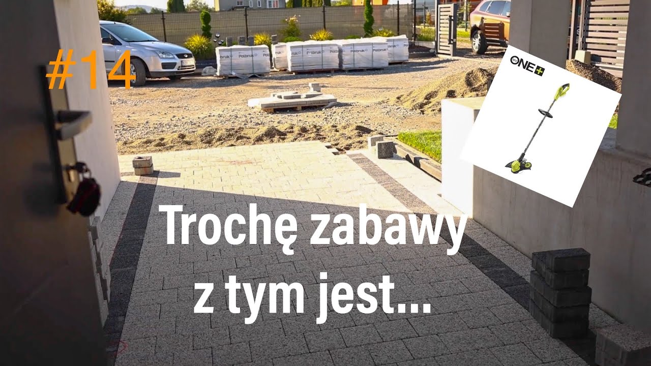 Pierwsze metry kostki,już położone. Krawędziarka Ryobi wróciła z serwisu.
