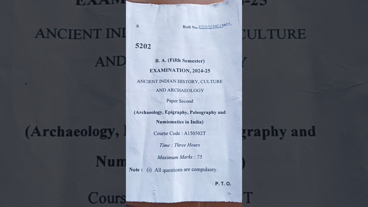 B.a 5th semester Ancient history paper second 2024-25 🤔