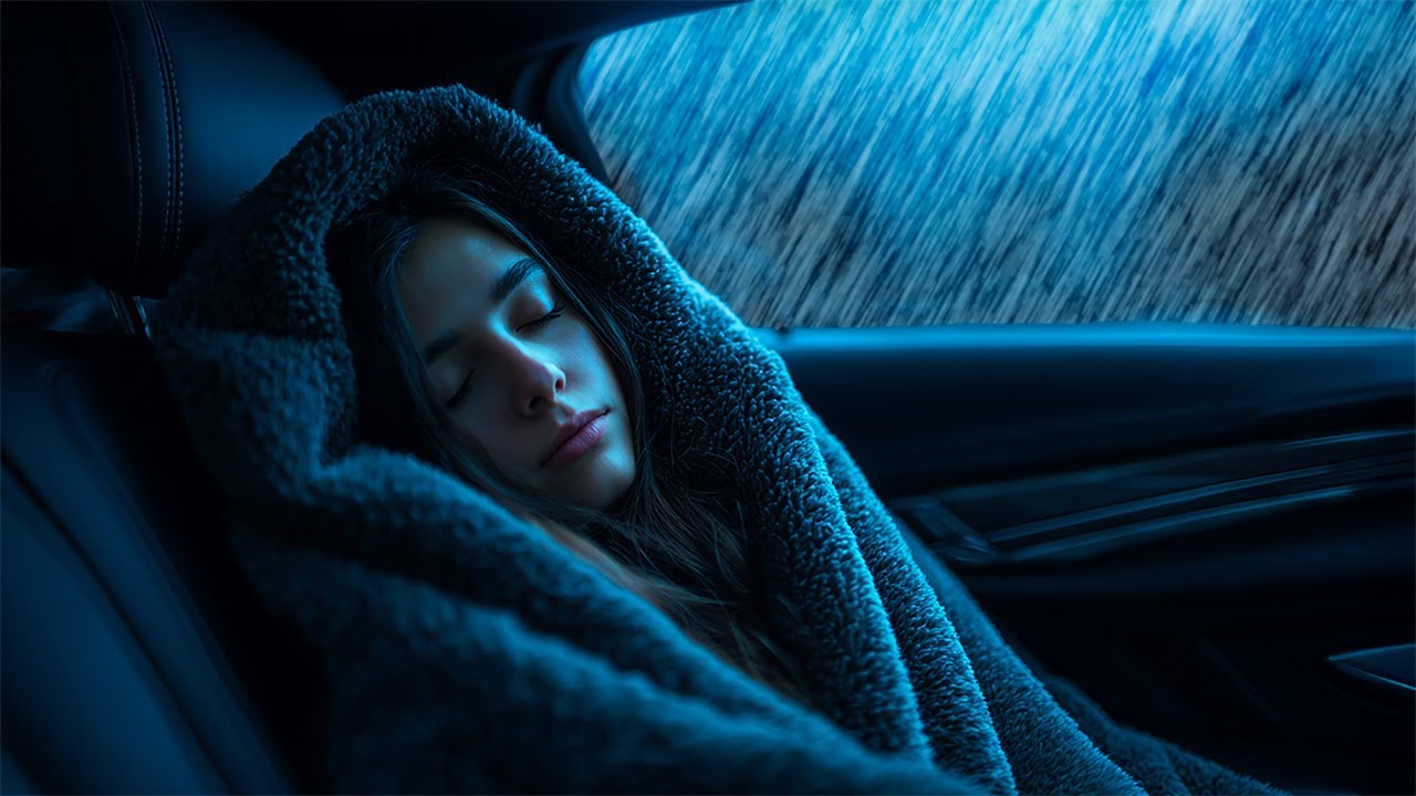 Car Roof Rain in Heavy Storm | Powerful Rainfall for Deep Sleep, Focus and Cozy Night Ambience
