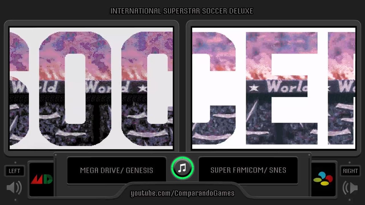 International Superstar Soccer Deluxe (Sega Genesis vs Snes) Side by Side Comparison | Vc Decide