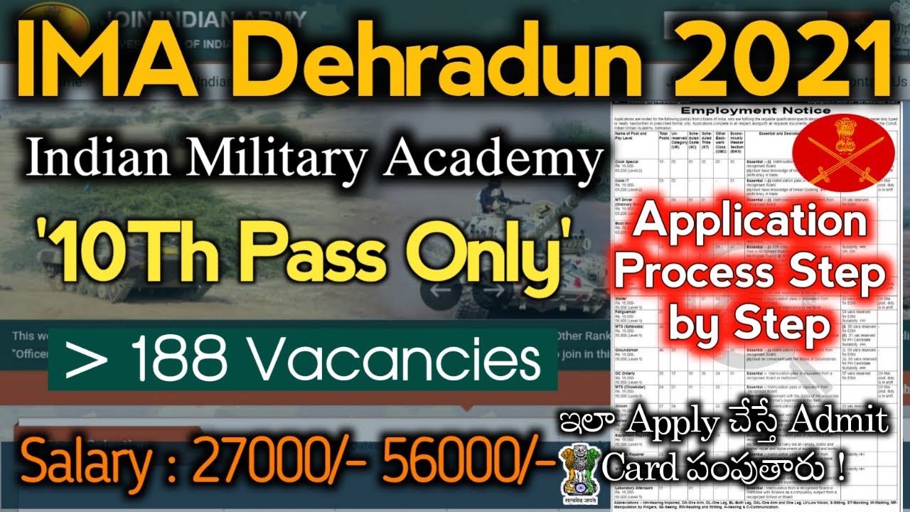 IMA Dehradun Application Process in Telugu | Indian Military Academy Dehradun Apply Offline | 188 Pt