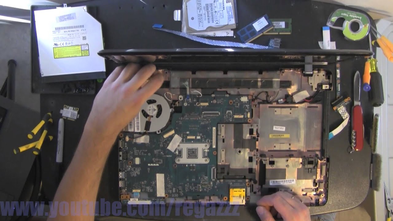 TOSHIBA P775 take apart video, disassemble, how to open disassembly