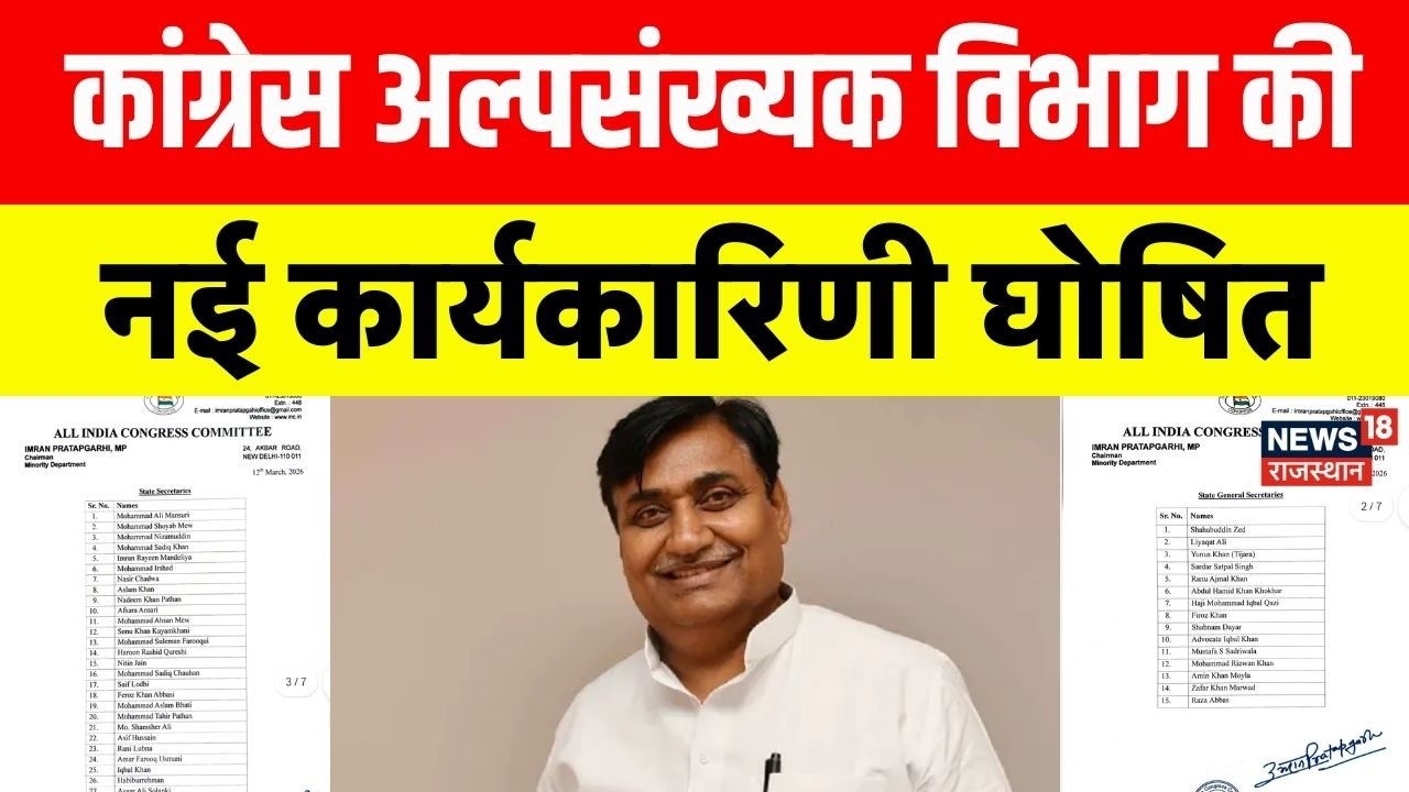 Rajasthan Congress : कांग्रेस अल्पसंख्यक विभाग की नई कार्यकारिणी घोषित | Breaking News | minority