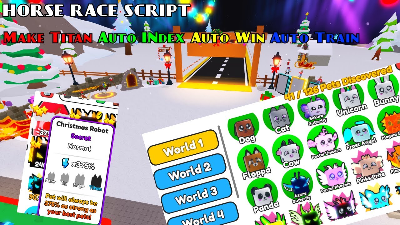 UPDATE!!! Horse Race Script Roblox Make Titan,Auto Win, Auto Train, Auto Index And More!!!