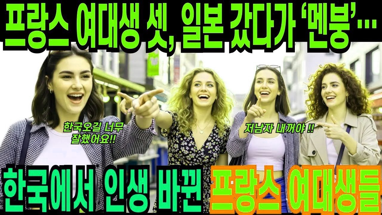 해외감동사연프랑스 여대생들 일본 갔다가 멘붕,한국에서 인생 바뀐 충격,프랑스 미녀들 싹다 한국행