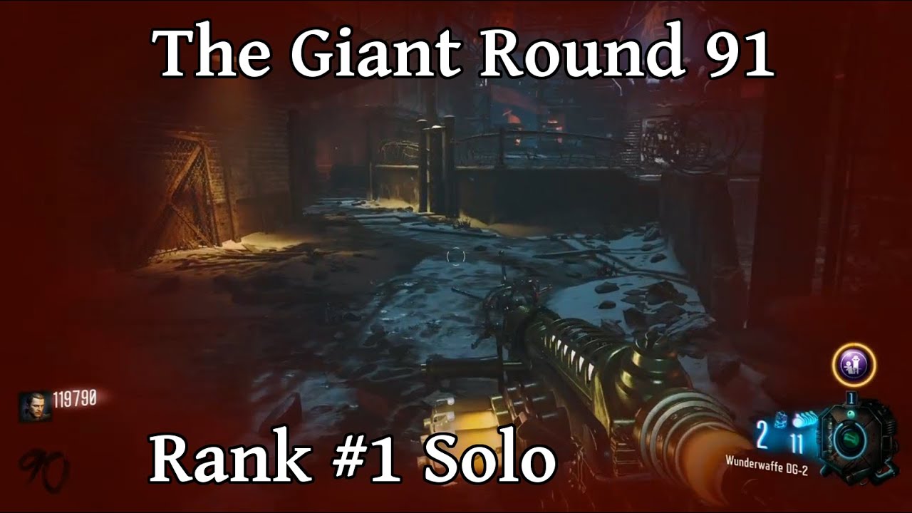 The Giant Round 91 Solo Rank 1 Black Ops 3 Zombies Call of Duty BO3 PS4