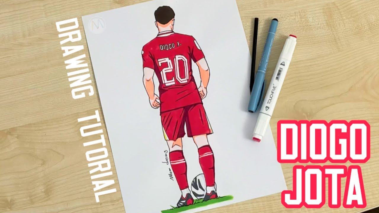 How to draw Diogo Jota Liverpool / RIP Diogo Jota