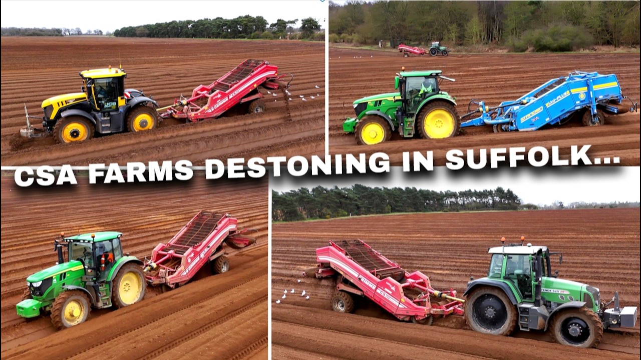 4Kᵁᴴᴰ March 2026: CSA Farms destoning before planting potatoes near Butley in Suffolk.