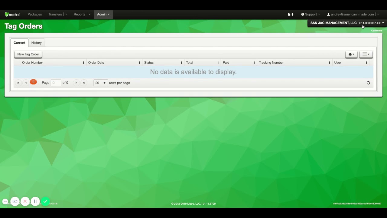 Find Metrc Api Key & License #