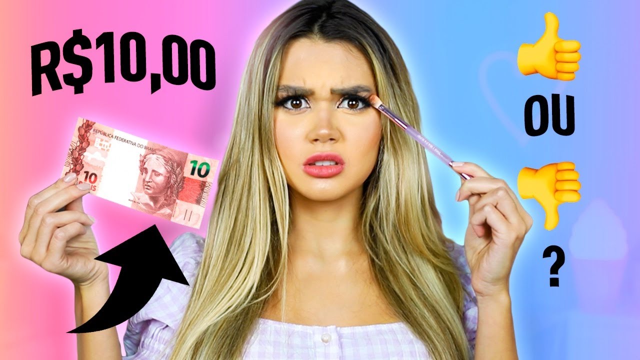 PROVANDO MAKE DE 10 REAIS! S&oacute; isso? *Desafio*