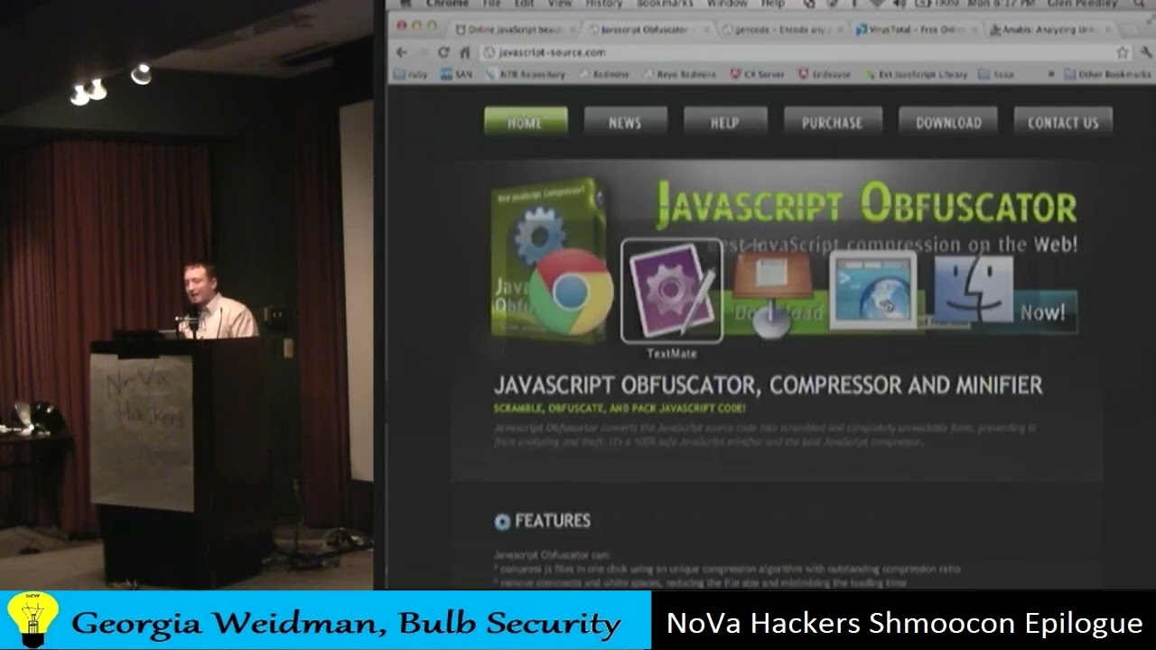 Shmoocon Epilogue 2012 Glen Pembley JavaScript Deobfuscation