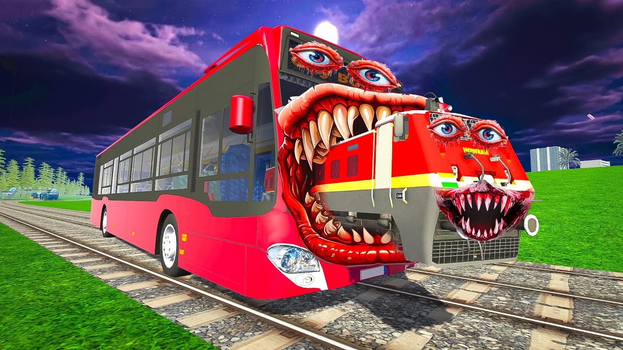 Haunted Train VS Bus - INDIAN BIKE DRIVING 3D