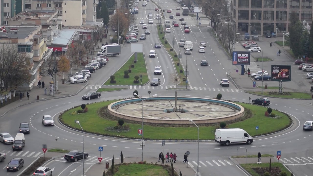 Circulatia in sensul giratoriu - Filmare de la inaltime