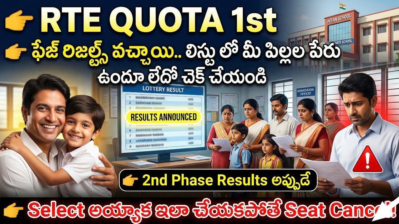 RTE quota results released | How to check RTE quota results | RTE 25% quota admission lottery result