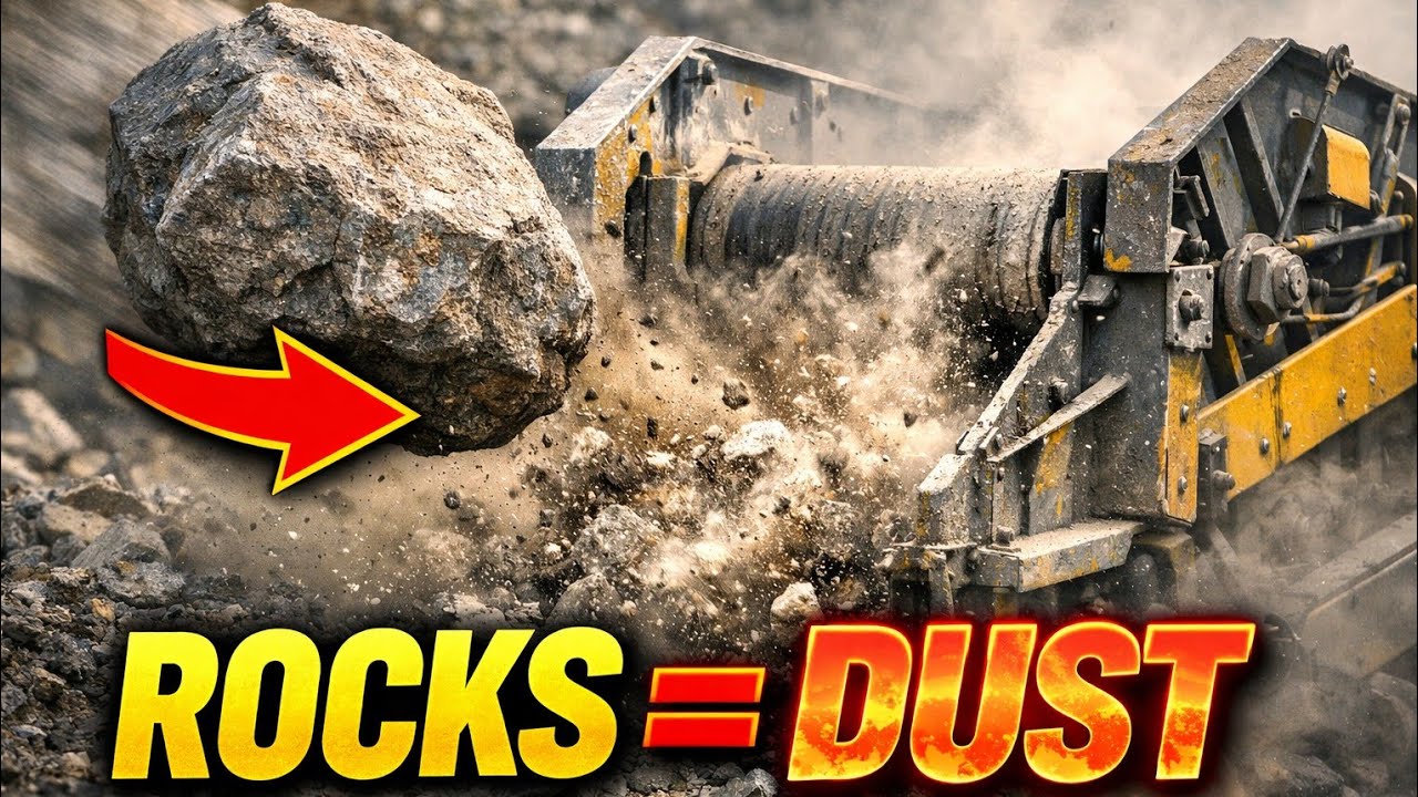 This Machine Eats Giant Rocks in Seconds | Extreme Rock Crushing Power