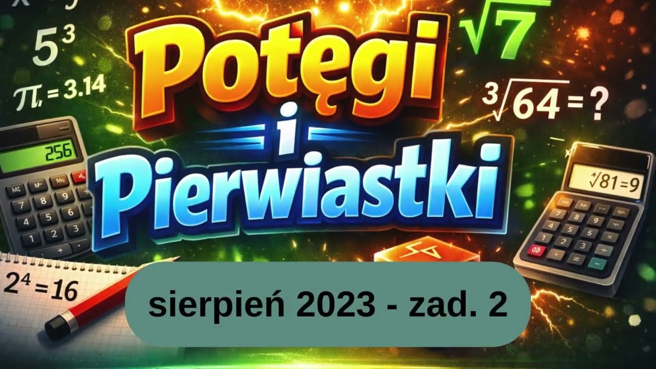 Matura. Potęgi i pierwiastki. Matura sierpień 2023 zadanie 2