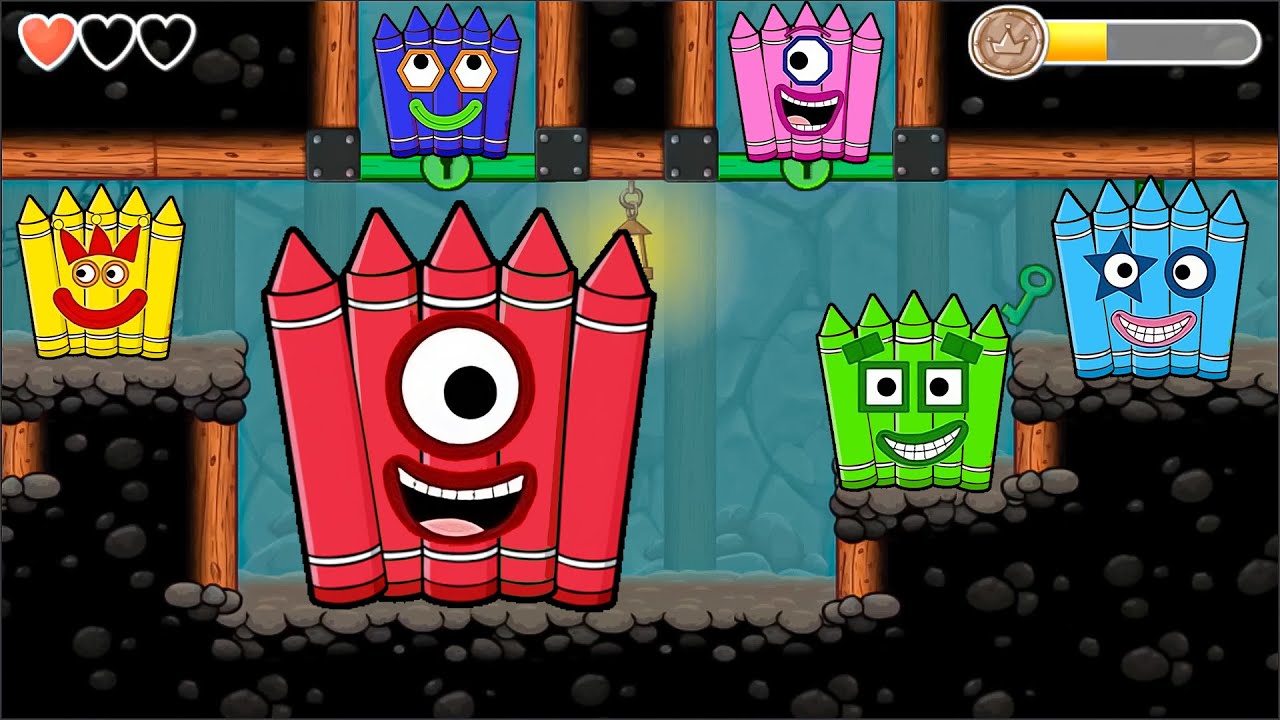 Red Ball 4 vs Crayon Ball All Level Mixup Part 13