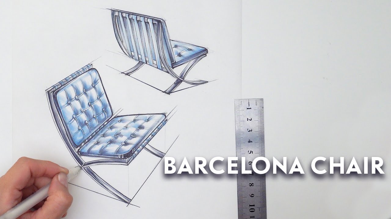 HOW TO DRAW BARCELONA CHAIR | Lakmus School