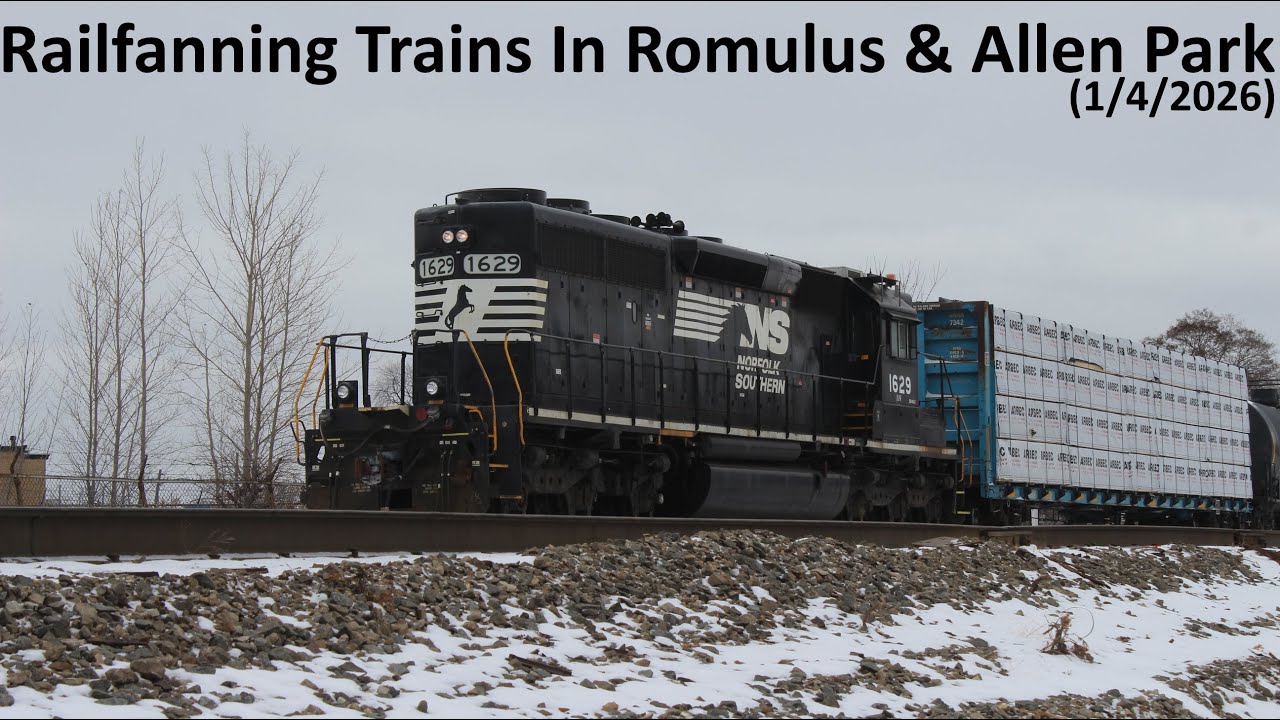 Railfanning Trains In Romulus & Allen Park, MI (1/4/2026)
