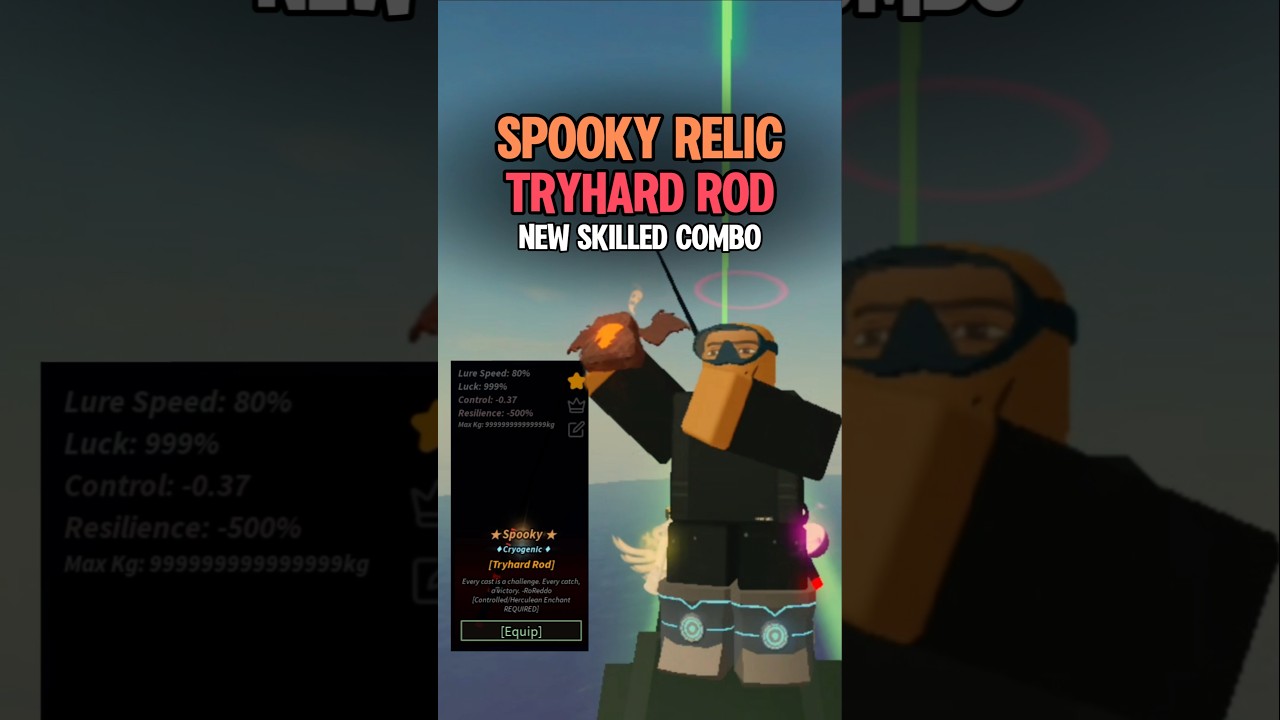 Tryhard rod + Spooky = 🤔 #roblox #fisch