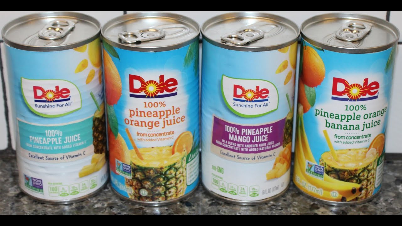 Dole: Pineapple Juice, Pineapple Orange Juice, Pineapple Mango Juice, Pineapple Orange Banana Juice