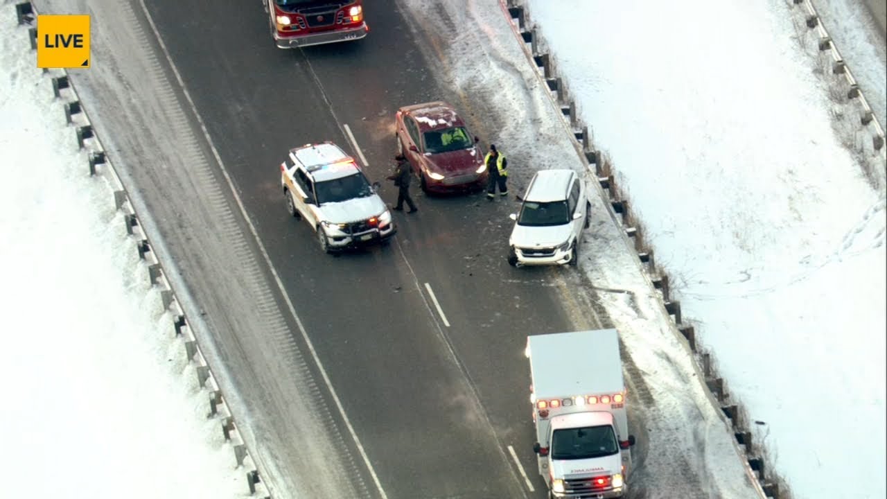 Chopper 7 over crash on Rte. 394 at US 30 near Chicago Heights, IL