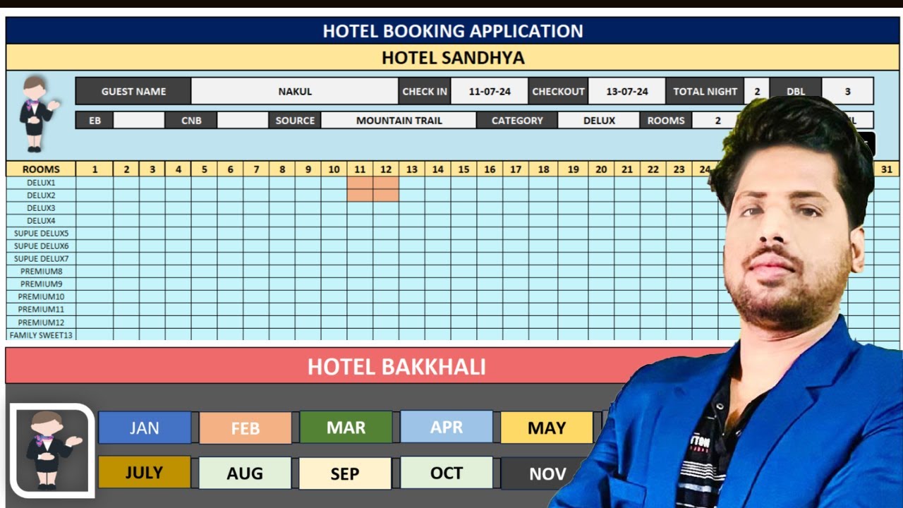 Free Hotel Booking Software | Excel Hotel Booking Software | Hotel Inventory Software