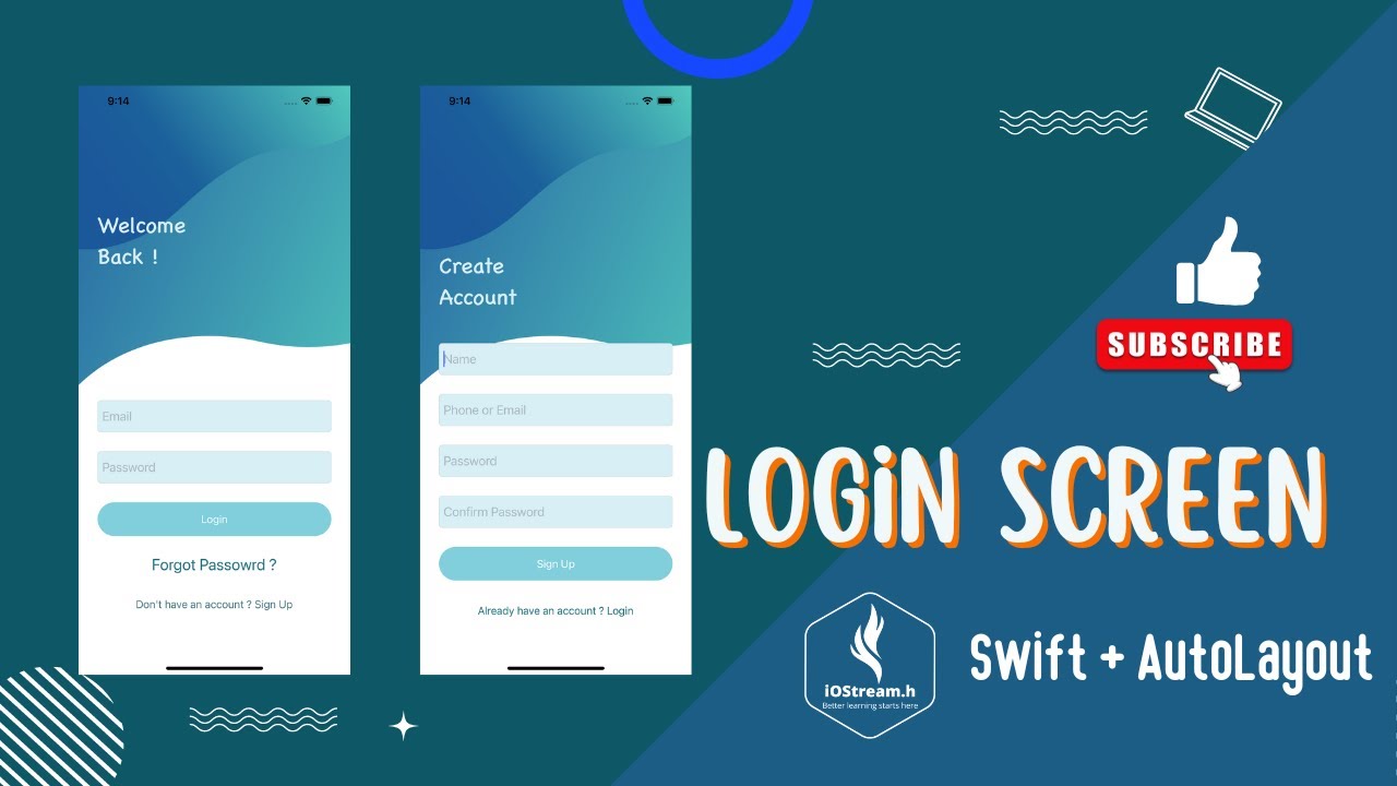iOS : Responsive Login/Sign-up Screen with Xcode 13 Storyboard