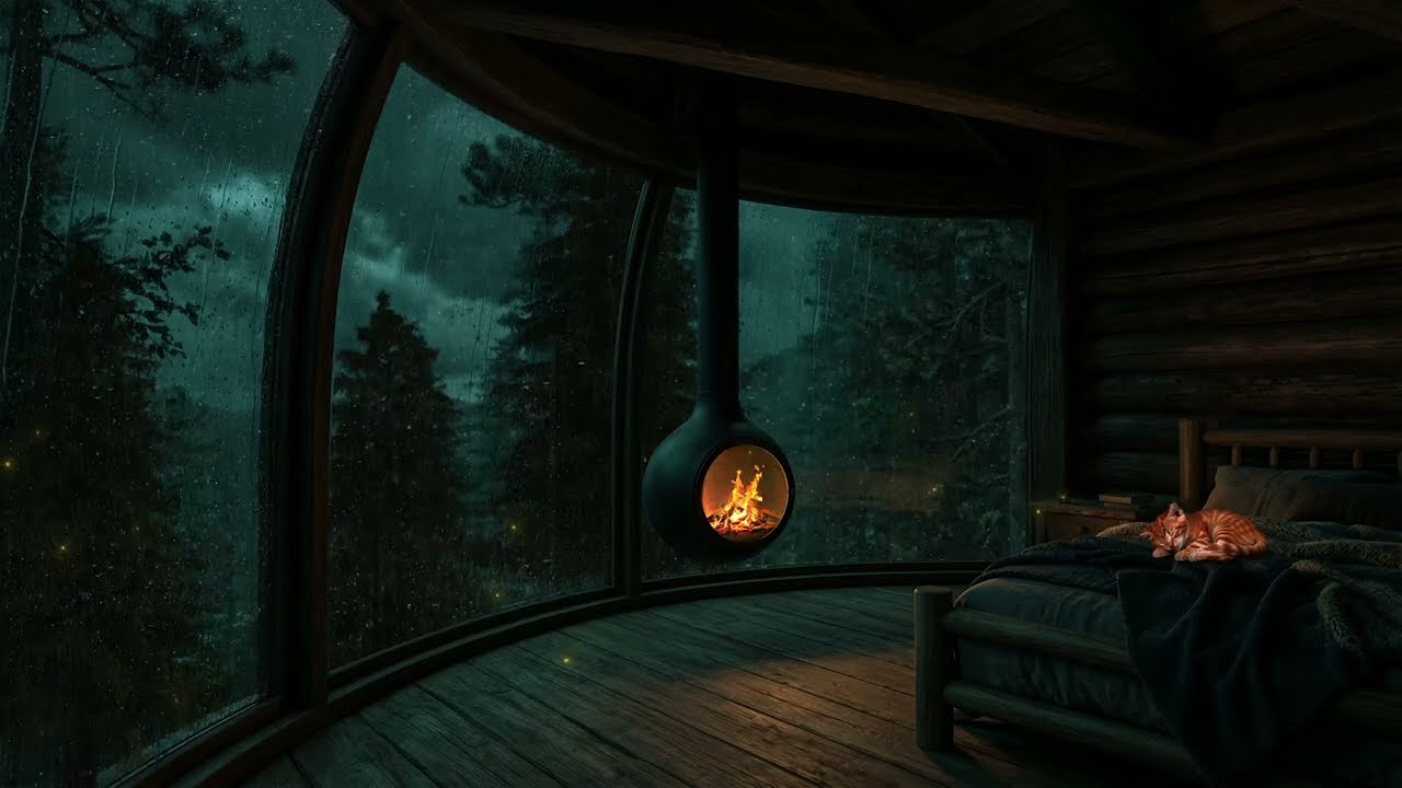 Нежный Дождь Мягко Падает На Укромную Лесную Хижину 🌧️🌲 Спокойные Звуки Для Сна