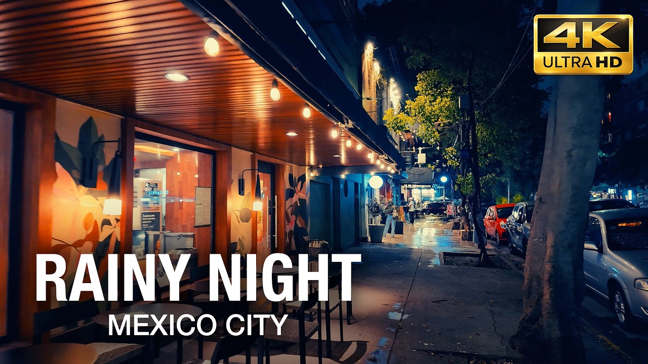 Walking Through Mexico City in the Rain 🌧️ | Night Walk 4K