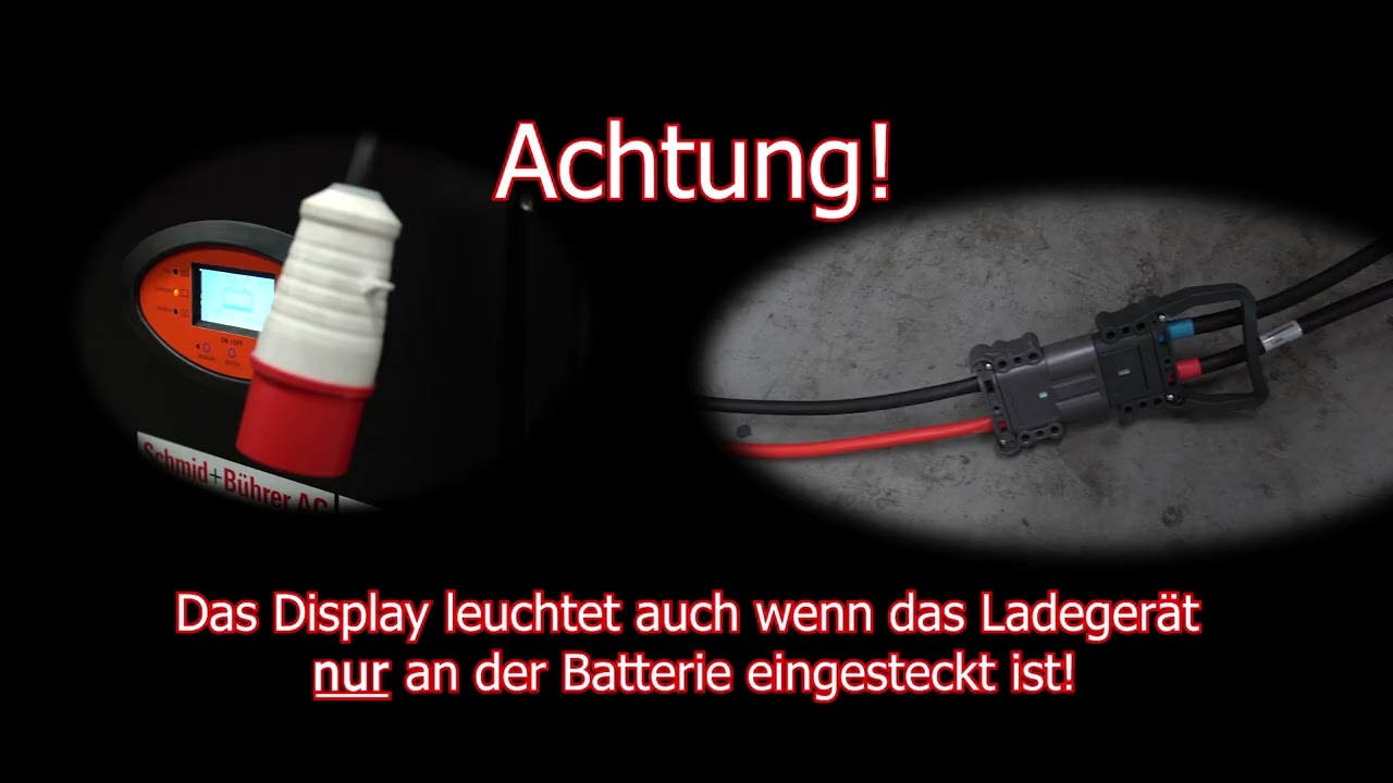 Instruktion Stapler-Batterie laden mit Heckladung bei Baureihe 1252